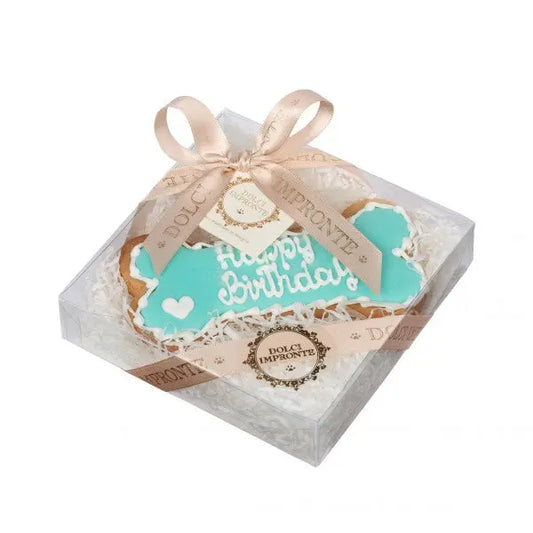 GÂTEAU D'ANNIVERSAIRE POUR CHIEN " HAPPY BIRTHDAY " TURQUOISE