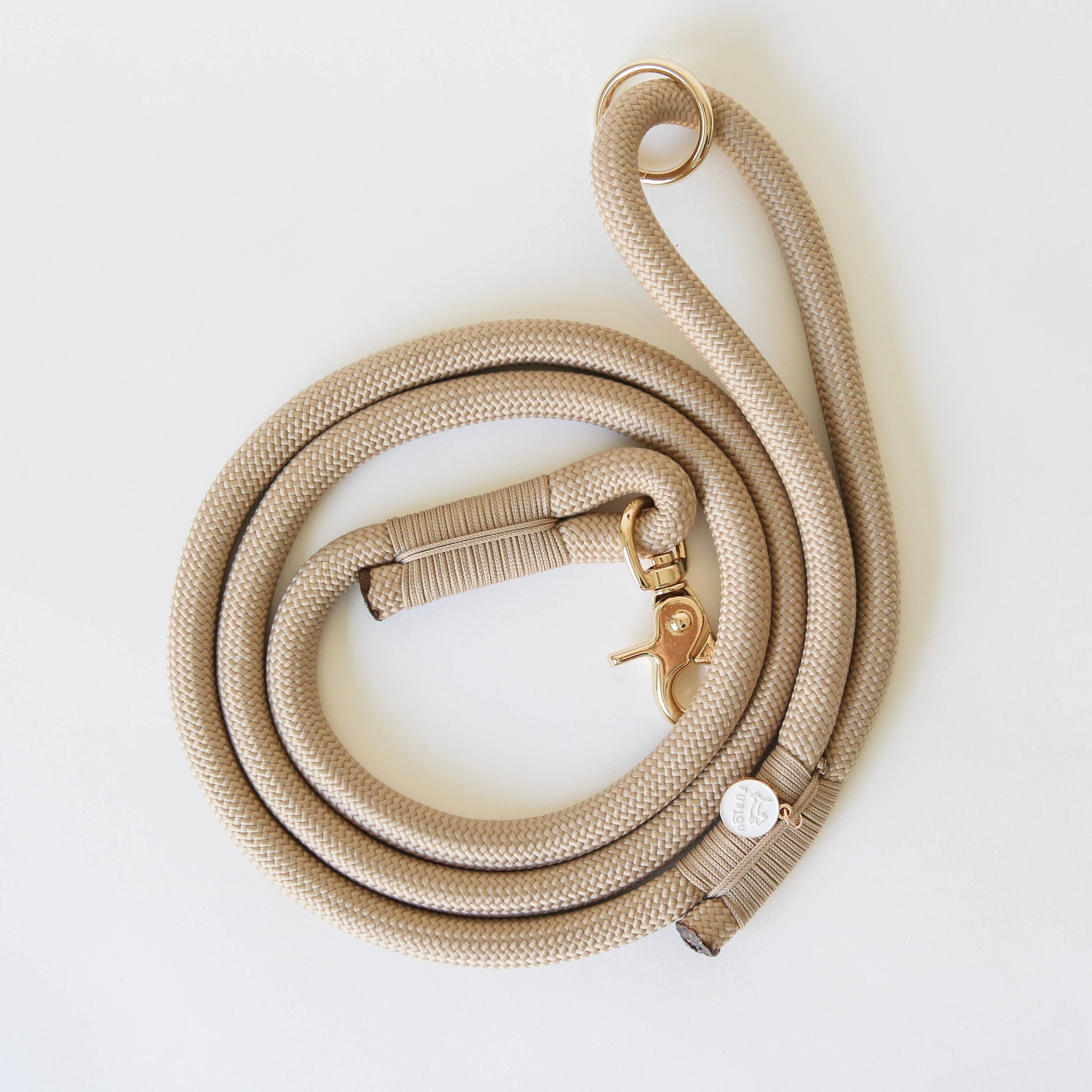 LAISSE EN CORDE POUR CHIEN - BEIGE TAN