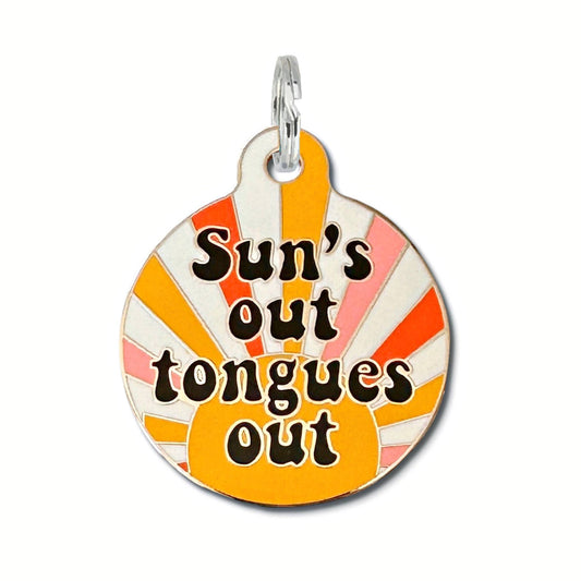 Médaille d'identification QR Code pour chien - Suns Out Tongues Out